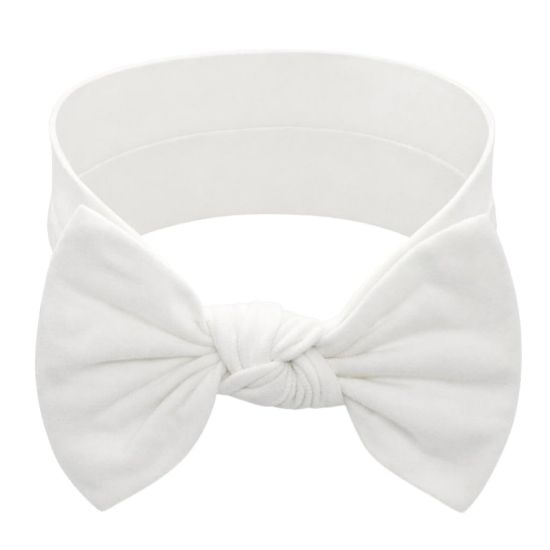 Picture of BABYGIZ Baby Girl Headbands-Infant,Toddler Cotton Handmade Hairbands with Bows Child Hair Accessories (Soft-White)