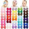 Picture of jollybows 40pcs 4inches Baby Girls Grosgrain Ribbon Hair Bows Headbands Nylon Elastic Hair Band Hair Accessories for Infants Newborn