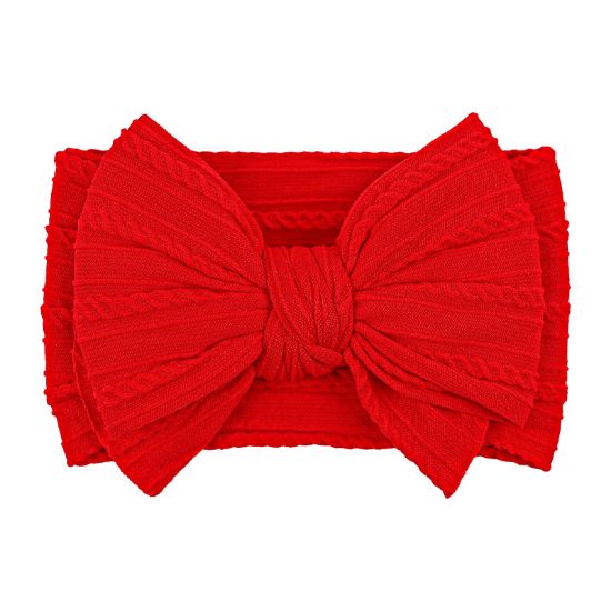 Picture of LemonSpace Handmade Red Baby Girls Bows Soft Stretchy Nylon Hair Bands Hair Accessories Baby headbands with Bows for Newborn Baby Girls Infant Toddlers Kids(Red)