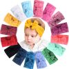 Picture of JOYOYO 16 Colors Soft Wide Turban Baby Headbands with 4.5 inches Hair Bow Headwraps for Baby Girls Infants Newborn Hair Accessories Toddlers Kids and Children