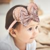 Picture of choicbaby 3 PCS Mouse Ears Sequin Bow Nylon Hairband with Polka Dot Cute Baby Headbands Soft Hairbands Hair Accessories for Newborn Infant Toddler Party Supplies