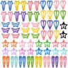Picture of obeoby 82 Pcs 5 Styles Colorful Hair Clips for Girls, Metal Snap Hair Clips Cute Pattern Barrettes for Kids Baby Toddlers Accessories Birthday Gifts Easter Basket Stuffers