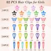Picture of obeoby 82 Pcs 5 Styles Colorful Hair Clips for Girls, Metal Snap Hair Clips Cute Pattern Barrettes for Kids Baby Toddlers Accessories Birthday Gifts Easter Basket Stuffers