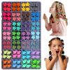 Picture of 112 Pcs Baby Hair Clips - 28 Color Mini Flower and Butterfly Clips for Girls, Toddlers - Small Claw Clips With Organizer Box - Cute Hair Accessories