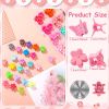 Picture of 112 Pcs Baby Hair Clips - 28 Color Mini Flower and Butterfly Clips for Girls, Toddlers - Small Claw Clips With Organizer Box - Cute Hair Accessories