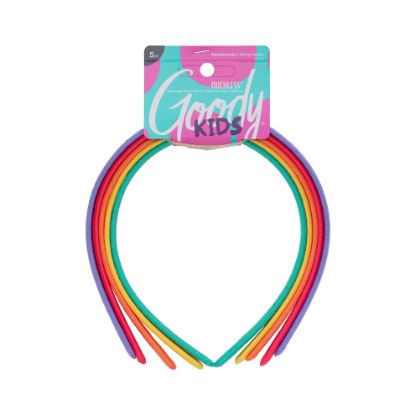 Picture of Goody Kids Ouchless Classic Headband , Assorted Colors - For All Hair Types - Beautiful Design for Instant Style - Pain-Free Hair Accessories for Boys, and Girls, 5 Count (Pack of 1)