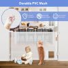 Picture of Retractable Baby Gate with Cat Door 55" Wide Retractable Baby Gate for Stairs Mesh Baby Gate with Pet Door Retractable Dog Gate for The House Retractable Pet Gate with Door Safety Gates for Toddlers