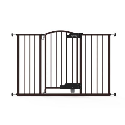 Picture of Ingenuity Easy Open Baby Gate & Dog Gate, Hands-Free Open Patent-Pending Foot Pedal, 27.5"-52" Wide, 28" Tall, Hardware or Pressure Mounted, Install in Doorway, Bottom of Stairs, or Wall - Espresso