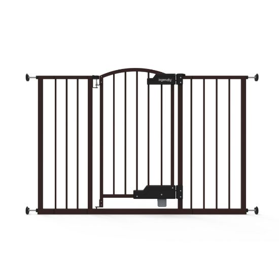 Picture of Ingenuity Easy Open Baby Gate & Dog Gate, Hands-Free Open Patent-Pending Foot Pedal, 27.5"-52" Wide, 28" Tall, Hardware or Pressure Mounted, Install in Doorway, Bottom of Stairs, or Wall - Espresso