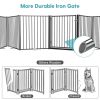 Picture of No Pawblems Free Standing Dog Gate with Door, 30'' Tall Foldable Dog Fence for Indoor & Outdoor, Up to 156 Inch Extra Wide Christmas Tree Fences for Dogs, Toddler(Black, 6 Panels)