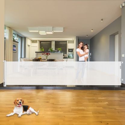 Picture of Mom's Choice Awards Winner - 110 Inch Extra Wide Baby Gate for Large Openings Retractable Baby Gates Indoor Outdoor Extra Long Dog Gate for Doorway Stair Gates for Kids or Pets Extra Large Dog Gate