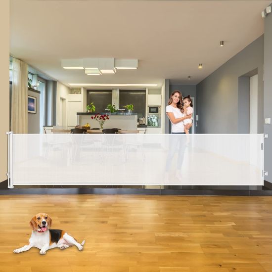 Picture of Mom's Choice Awards Winner - 110 Inch Extra Wide Baby Gate for Large Openings Retractable Baby Gates Indoor Outdoor Extra Long Dog Gate for Doorway Stair Gates for Kids or Pets Extra Large Dog Gate