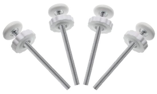Picture of 4Pcs Universal Baby Gate Threaded Spindle Rod, M8 (8mm) Replacement Bolt Part for Pet Pressure Mounted Safety Gates, Extra Long Baby Tension Gate Extender (White)