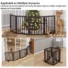 Picture of Wooden Dog Gate Freestanding Foldable 4 Panel Pet Gates Extra Wide Dog Gates for Indoor Doorways Stairs 24in Height Support Feet Included