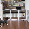 Picture of ZJSF Freestanding Dog Fence Indoor, Foldable Dog Gate for Doorways, Stairs or Hallways, Sturdy Wood Extra Wide Pet Gate with Support Feet for The House, White, 24 "Height-3 Panels