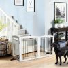 Picture of ZJSF Freestanding Dog Fence Indoor, Foldable Dog Gate for Doorways, Stairs or Hallways, Sturdy Wood Extra Wide Pet Gate with Support Feet for The House, White, 24 "Height-3 Panels