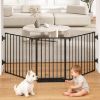 Picture of Cideny 29.4-78" Extra Wide Baby Gate, Long Dog Gates Indoor for Doorways Stairs, Essential Large Safety Gate for Child Toddler with Anti-Trip Pedal, Adjustable Pet Gate, 28" Tall 3 Metal Panels Black