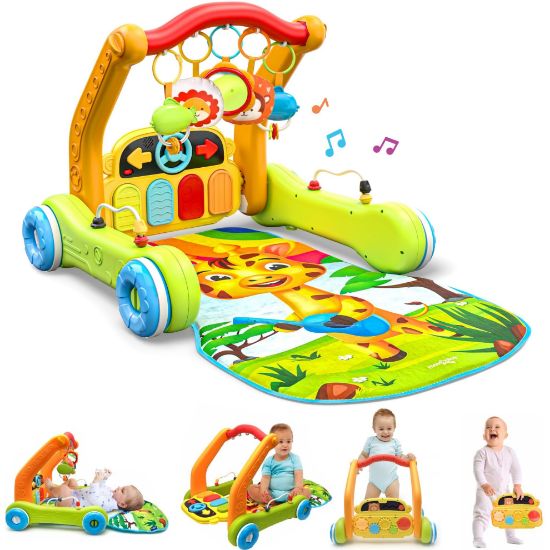 Picture of Move2Play, 4-in-1 Baby Play Mat & Activity Center Gym | Walker | Infant Present for Tummy Time | Birthday Gift for 3, 4, 5, 6, 7, 8, 9, 10, 12 + Month Old Boys & Girls (Yellow)
