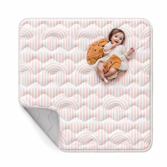 Picture of Mallify Baby Play Mat 50"x50", Non-Slip Baby Mat for Floor, Soft Thicker Playpen Mat, Portable Playmat, Crawling Mat for Infants, Babies, Toddlers, Activity Mat, Pink