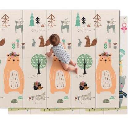 Picture of UANLAUO Baby Play Mat,71"x 79"Extra Large Playmats,Foldable Baby Play Mat for Floor,Non-Toxic Tummy Time and Crawling Playmat,Thick Foam Play Mat for Baby,Reversible Portable for Infant,Toddler