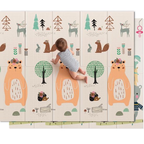 Picture of UANLAUO Baby Play Mat,71"x 79"Extra Large Playmats,Foldable Baby Play Mat for Floor,Non-Toxic Tummy Time and Crawling Playmat,Thick Foam Play Mat for Baby,Reversible Portable for Infant,Toddler
