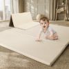 Picture of TODIBY Foam Baby Play Mat: PU Leather Waterproof Kids Playmat - Trifold Floor Mat - Large Play Mat for Playpen Thick Pad Fodable Mattress Soft Toddler Mattress Infant Cushion for Preschool (Beige)