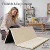 Picture of TODIBY Foam Baby Play Mat: PU Leather Waterproof Kids Playmat - Trifold Floor Mat - Large Play Mat for Playpen Thick Pad Fodable Mattress Soft Toddler Mattress Infant Cushion for Preschool (Beige)