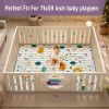 Picture of Baby Play Mat for Floor, 71"x59" Thickened Playpen Mat, Soft Non-Slip Baby Play Mat, Foldable & Machine Washable, Portable Waterproof Crawling Playmats for Infants & Toddlers, Rainbow and Animal
