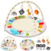 Picture of URMYWO Tummy Time Mat - Comfortable Baby Floor Play Mat Activity Gym for 0-3-6-18 Months, 6 Developmental Zones with 5 Detachable Toys for Motor Skills Sensory Development, Baby Essentials Shower Gift