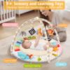 Picture of URMYWO Tummy Time Mat - Comfortable Baby Floor Play Mat Activity Gym for 0-3-6-18 Months, 6 Developmental Zones with 5 Detachable Toys for Motor Skills Sensory Development, Baby Essentials Shower Gift