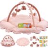 Picture of 5-in-1 Plush Baby Play Gym, Activity Mat with Convertible Gym, Baby Gym 6 Sensory Toys, Play Center for Newborn to Toddler, Pink
