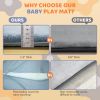 Picture of Omzer Baby Play Mat for Floor - 1.3" Thick Foam 47x47 Inch Playpen Mats with Removable & Washable Cover for Tummy Time, Soft Coral Velvet & Non-Slip Crawling Pad for Babies, Toddlers, Infants - Grey