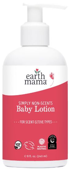 Picture of Earth Mama Simply Non-Scents Baby Lotion for Dry Skin, Calendula Cream for Newborn Skin Care, Organic Moisturizer for Children with Aloe Juice, Rooibos, & Shea Butter, Fragrance Free, 8-Fluid Ounce