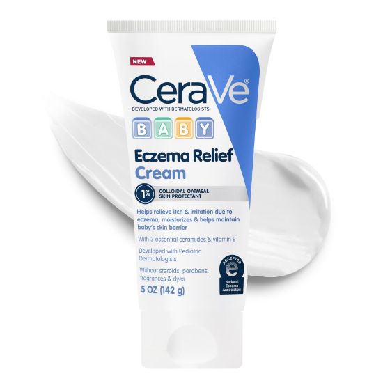 Picture of CeraVe Baby Eczema Relief Cream, 1% Colloidal Oatmeal Cream With Vitamin E & Ceramides, Soothes & Calms Itchy Skin, Developed With Pediatric Dermatologist, Fragrance Free, 5oz