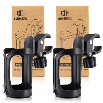 Picture of Pack of 2 Stroller Cup Holders, Universal Drinks Holder for Bikes, Trolleys or Walkers