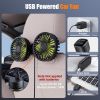 Picture of Hayousui USB Car Cooling Fans for Backseat: Dual Head Car Fan for Kids 3 Speeds 360 Rotatable Vehicle Rear Headrest Fans 5V/2A Powerful Electric Air Circulation Fan for Sedan SUV RV Truck (USB Plug)