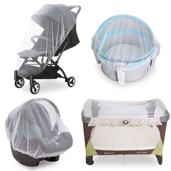 Picture of Baby Mosquito Net for Stroller, Reusable Bug Net for Stroller, Playards, Pack N Plays and Portable Mini Crib, Portable & Durable Baby Insect Netting, White