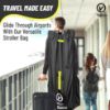 Picture of V VOLKGO Super Extra Large Stroller Bag for Airplane with Padded Backpack Shoulder Straps, Double Stroller Cover for Air Travel, Jogger & Carrier - Fits All, Gate Check Bag, Waterproof Travel Cover.