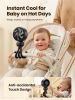 Picture of Warmco Portable Stroller Fan, 4000mAh Rechargeable Clip On Fan with Flexible Tripod (Up to 15H), 4 Speeds, LED Display, Detachable Grille, Quiet Operation, for Car Seat, Crib & Treadmill
