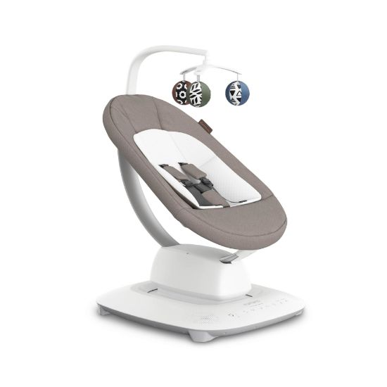 Picture of UPPAbaby Mamaroo Smart Swing - Customizable Soothing Modes with MotionSync Technology - Infant Recline + Bluetooth Enabled - Included Newborn Insert - Wells (Dark Taupe Mlange)