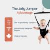 Picture of Jolly Jumper Iconic (Grey Safari), Doorway Baby Jumper, Indoor Exercise Saddle Seat, Adjustable Height, for Infants up to 28lbs, Black, No Stand Required