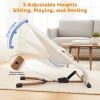 Picture of Portable Baby Bouncer, Bouncer Seat for Babies 0-12 Months, 3 Recline Positions, Foldable Baby Rocker Chair with Removable Wooden Bar, Beige