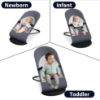 Picture of Portable Baby Bouncer Seat for Infants, 0-18 Months, 3 Modes of Use with Rocker & Stationary Options, Ergonomic Infant Chair with Hanging Toys - Grey