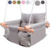 Picture of CaTeam - Canvas Baby Swing, Wooden Hanging Swing Seat Chair with Safety Belt, Durable Baby Swing Chair, Outdoor and Indoor Swing for Kids, Mounting Hardware Included, Taupe Gray