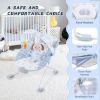 Picture of Portable Baby Bouncer Seat with 8 Melodies, 3 Vibration Levels & Adjustable Volume, Foldable Infant Bouncer Rocker with Safety Harness for Baby 0-6 Months, Indoor & Outdoor Use BR2401