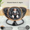 Picture of Baby Swings for Infants, Fasonbaby Bluetooth Infant Swing with Music Speaker with 3 Seat Positions, 5 Speeds and Remote Control - Portable Baby Swing for Indoor and Outdoor (Black)