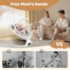 Picture of Electric Baby Swing with Remote Control - 5 Natural Motion Speeds, Detachable Seat Pad | Portable Infant Swing for Indoor/Outdoor Use (0-6M, 20lbs) (Beige)