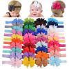 Picture of jollybows 40pcs Baby Girls Grosgrain Ribbon Hair Bows Headbands 3" Hair Band Hair Accessories for Infants Newborn Toddler