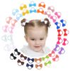 Picture of 40PCS 2 Inches Baby Girls Hair Bows Ties Mini Boutique Elastic Hair Rubber Ribbon Hair Band Accessories for Kids Toddlers Infants (40 PCS), Multi-colored