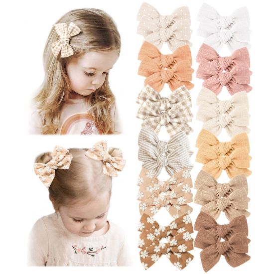 Picture of Niceye 24 PACK Baby Girl Hair Clips Set, Hair Bows Barrettes Handmade Accessories Alligator Clip for Babies Infant Toddlers Kids in Pairs